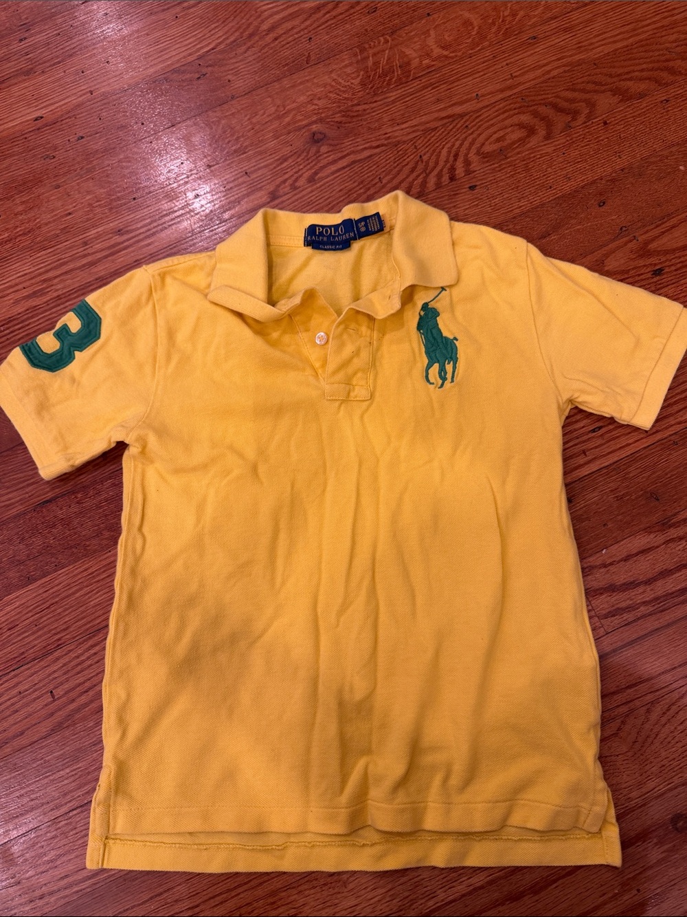 size 8 Polo by Ralph Lauren Yellow Polo with Green Embroidery use very good